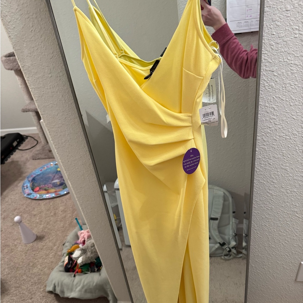 Yellow long formal dress never worn New